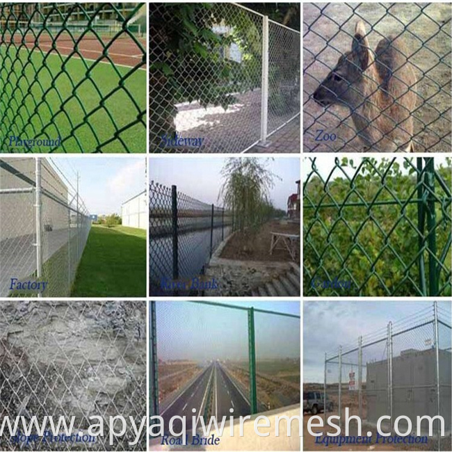 YQ Galvanized PVC Coated Diamond Mesh Wire Chain Link Fence